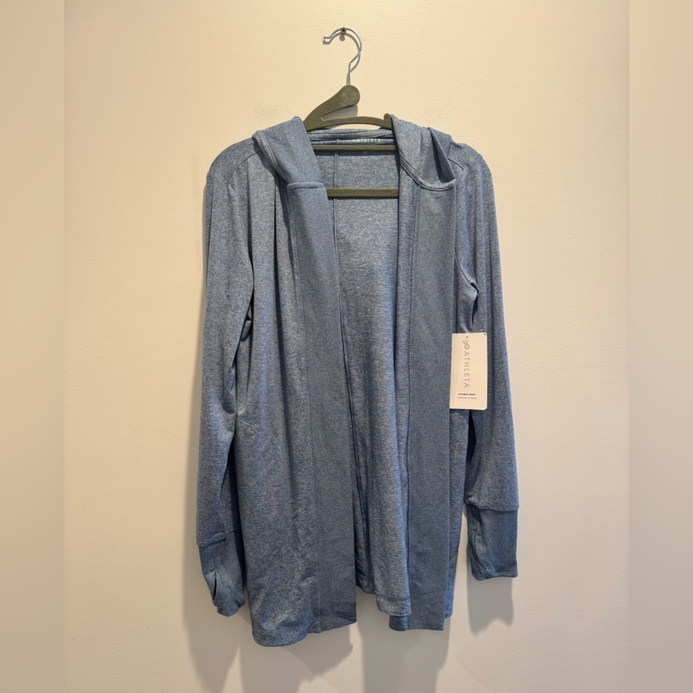 Athleta Uptempo Wrap Hooded Cardigan Blue NWT